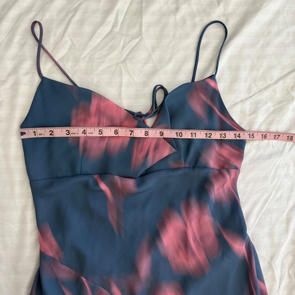 ZARA Womens Slip Maxi Dress Blue Pink Cowl Backless Size M Resort Vacation - Picture 7 of 8